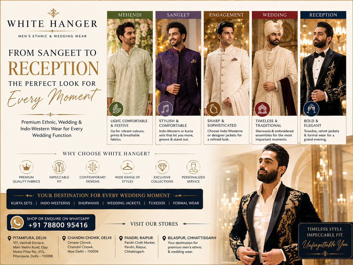 From Sangeet to Reception: Find Your Perfect Wedding Look at White Hanger