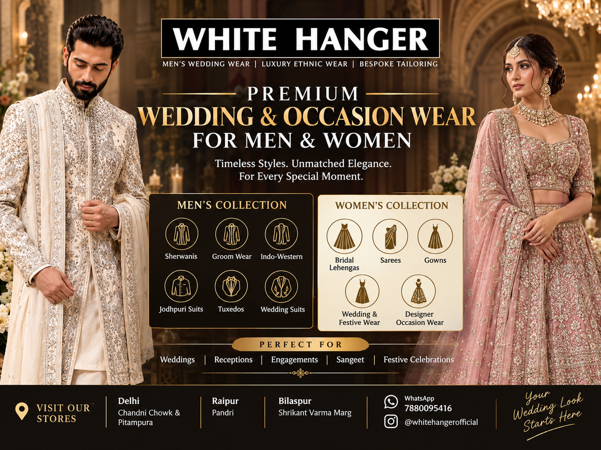 Premium Wedding & Occasion Wear for Men & Women | White Hanger
