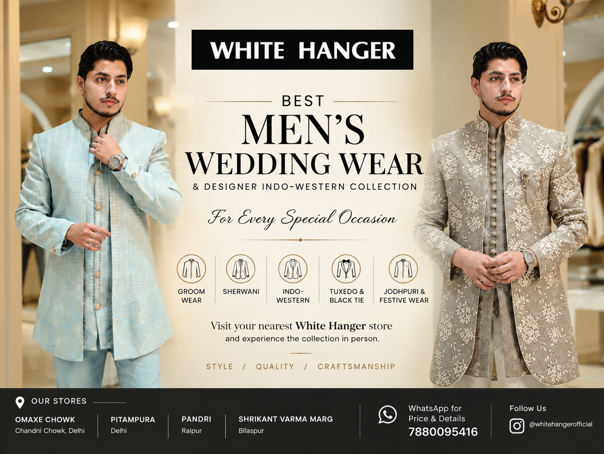 Best Men’s Wedding Wear & Designer Indo-Western Collection | White Hanger