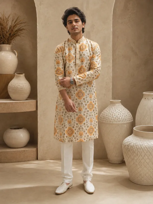 Cream Kurta - Men Kurta | Men