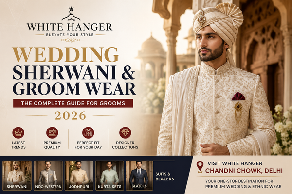 Wedding Sherwani & Groom Wear Guide 2026: Find Your Perfect Wedding Look at White Hanger