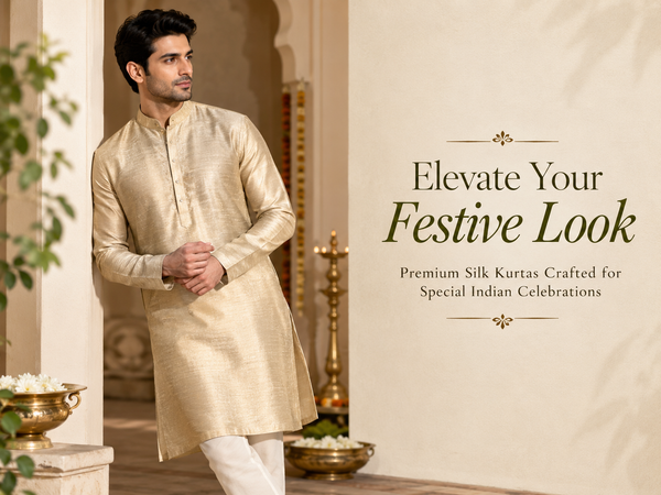 Elevate Your Festive Look: Premium Silk Kurtas Crafted for Special Indian Celebrations