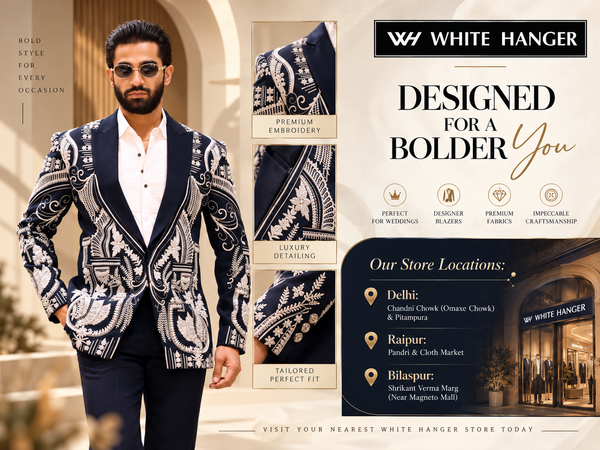 Best Designer Blazers for Men: Elevate Your Wedding and Festive Style with White Hanger