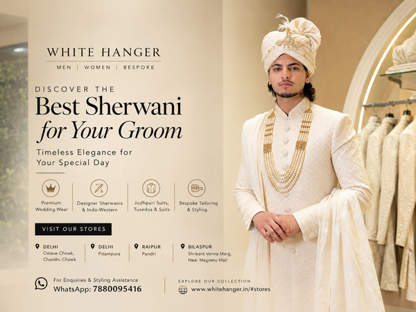 Best Sherwani for Groom: Discover Royal Wedding Wear at White Hanger