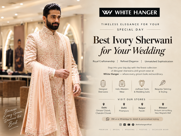 Best Ivory Sherwani for Groom: Discover Luxury Wedding Wear at White Hanger